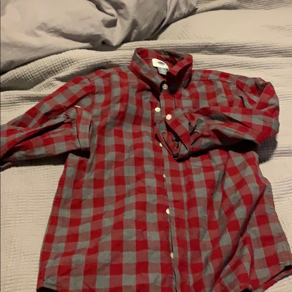 Flannel button down kids shirt